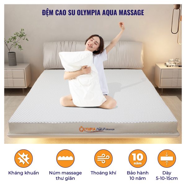 Đệm cao su Olympia AQUA massage (đệm cao su thiên nhiên 100%)